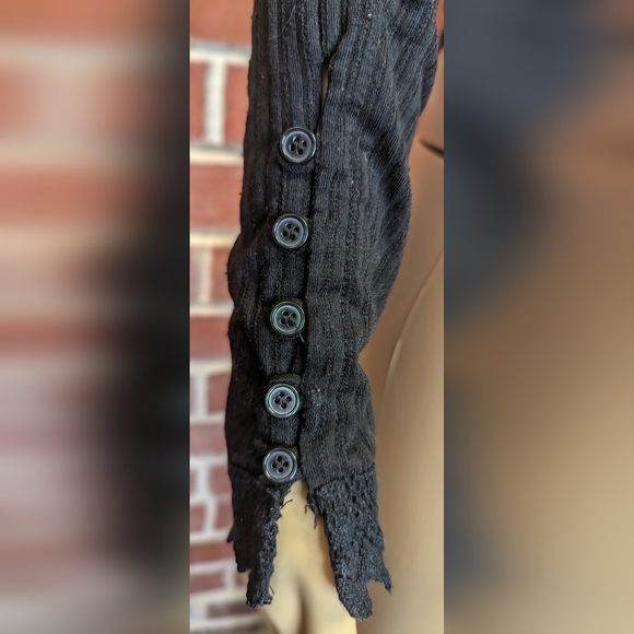 Free People Knit Long Sleeve Button Accent Sleeve Small - Picture 3 of 4